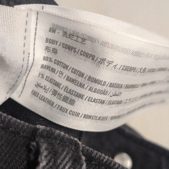 Abercrombie & Fitch 90s Straight Ultra High-Rise Denim/Faux Leather Jeans 26/2S - Picture 9 of 9